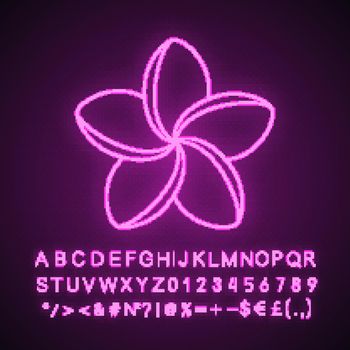 Spa salon plumeria flower neon light icon