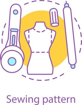 Sewing pattern creation concept icon