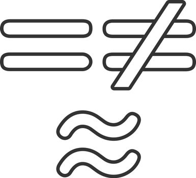 Math symbols linear icon