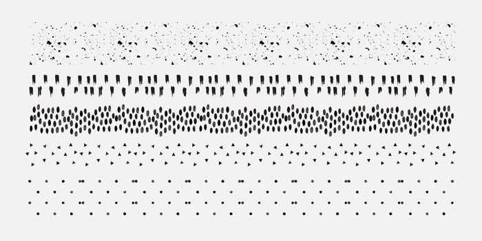 Seamless ink pattern brush stroke illustrator vector set