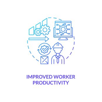 Improved worker productivity concept icon