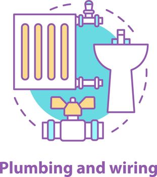 Plumbing and wiring concept icon