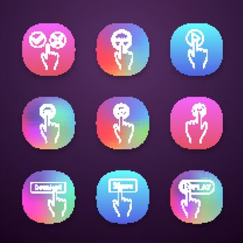 App buttons icons set