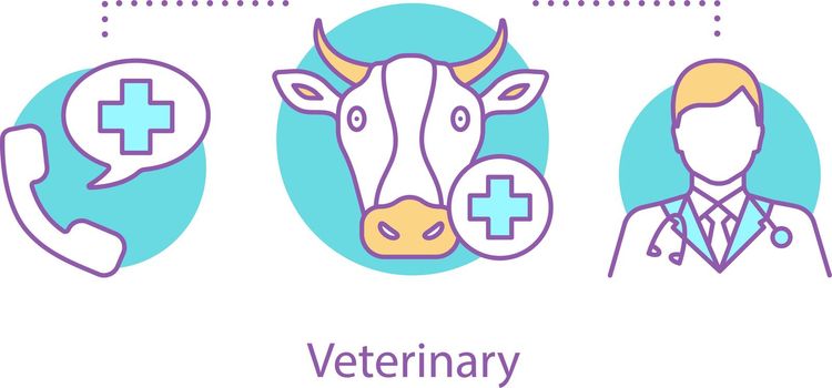Livestock veterinary service concept icon
