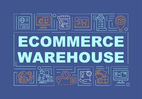 Ecommerce warehouse word concepts banner
