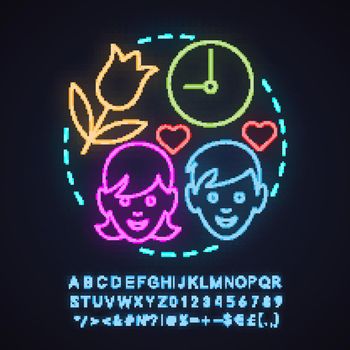 Dating agency neon light concept icon