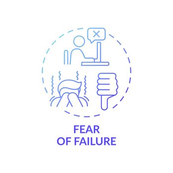 Failure fear concept icon