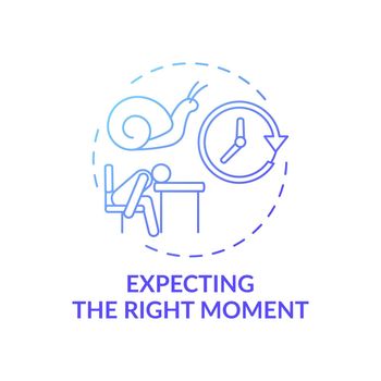 Right moment expecting concept icon