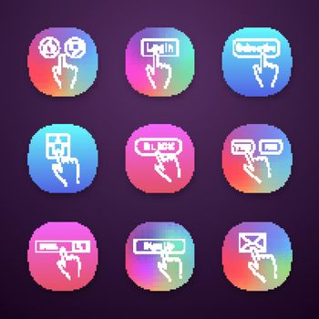 Click buttons icons set