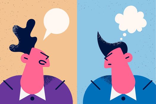 Diverse people talk communicate share ideas