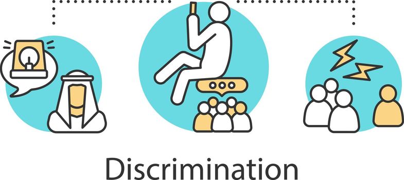 Racial and religious discrimination concept icon