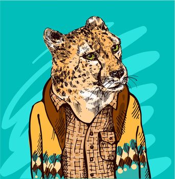 Leopard in a jacket