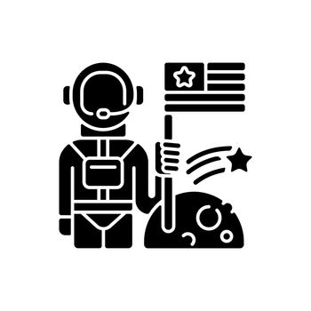 Space exploration black glyph icon