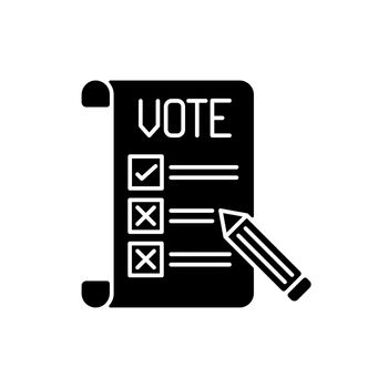 Voting ballot black glyph icon