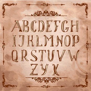 hand drawn vintage alphabet