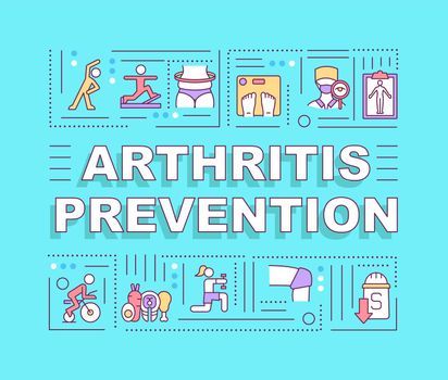 Arthritis prevention word concepts banner