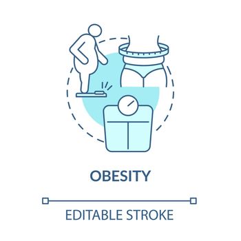 Obesity blue concept icon