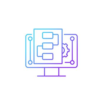 Digital project management gradient linear vector icon