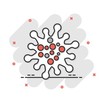 Disease bacteria icon in flat style. Allergy vector illustration on white isolated background. Microbe virus business concept.