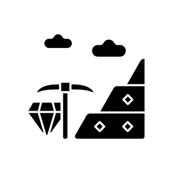 Mineral land black glyph icon
