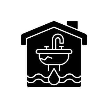 Water damage black glyph icon