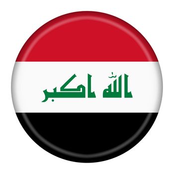 Iraq flag button 3d illustration with clipping path