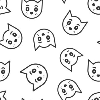 Cat head icon in flat style. Cute pet vector illustration on white isolated background. Animal seamless pattern business concept.