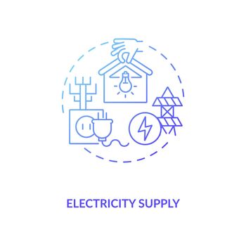 Electricity supply blue gradient concept icon