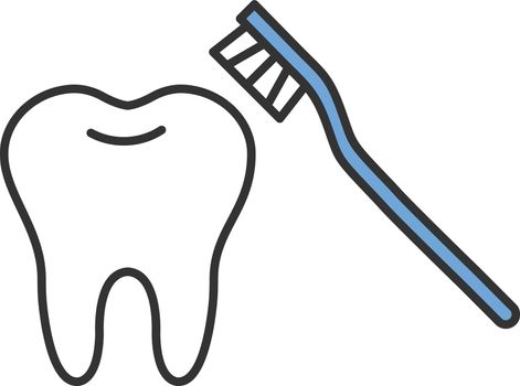 Correct teeth brushing color icon
