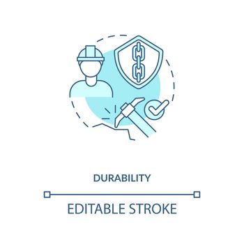 Durability turquoise concept icon