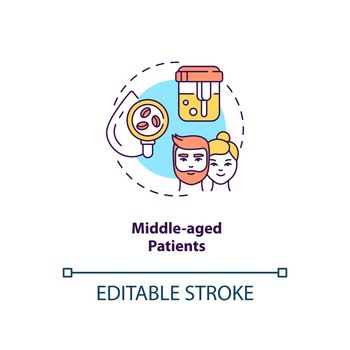 Middle-aged patients concept icon