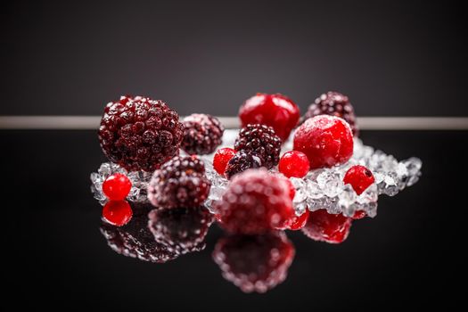 Frozen mixed red berry fruits