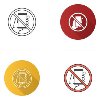 Forbidden sign with mobile phone icon