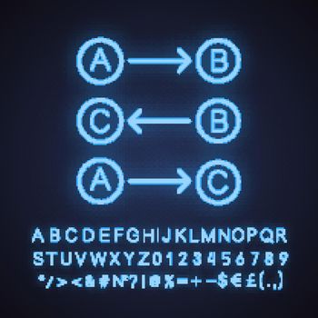 Logic maths neon light icon