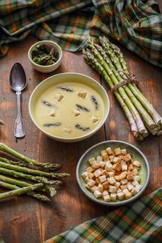 Bowl of asparagus soup