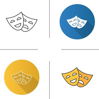 Comedy and tragedy masks icon