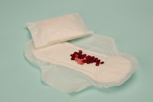 strip blood feminine hygiene menstruation protection top view