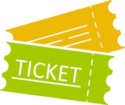 Tickets flat glyph color ico