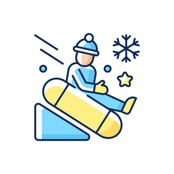 Snow tubing RGB color icon