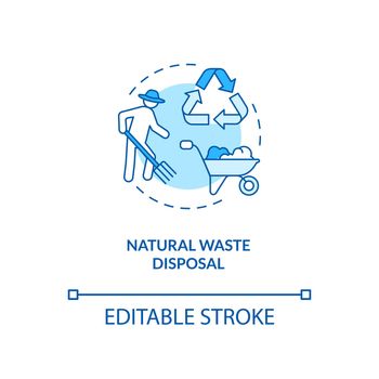 Natural waste disposal turquoise concept icon