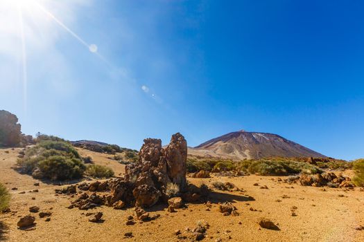 The Teide volcano on background of blue sky