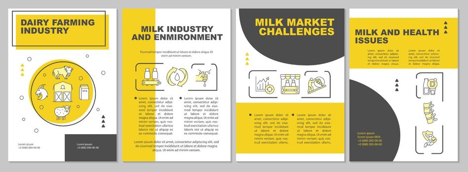 Dairy farming industry brochure template