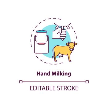 Hand milking concept icon