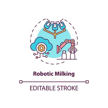 Robotic milking concept icon