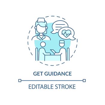 Get guidance blue concept icon
