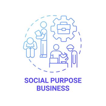 Social purpose business blue gradient concept icon