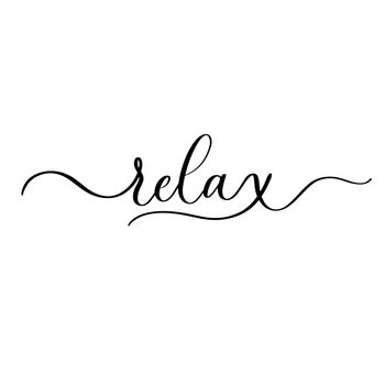 Relax - vector calligraphic inscription with smooth lines.