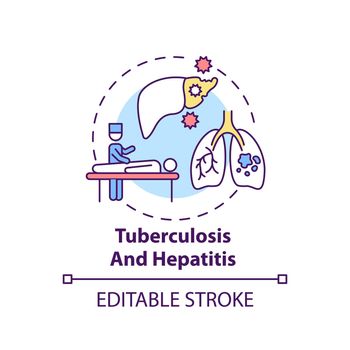 Tuberculosis and hepatitis concept icon