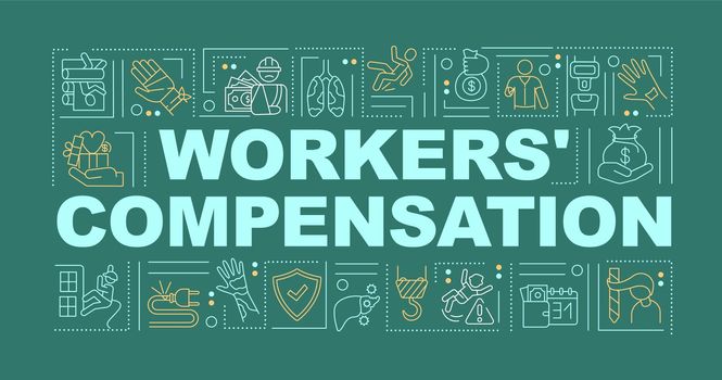 Workers compensation program word concepts banner