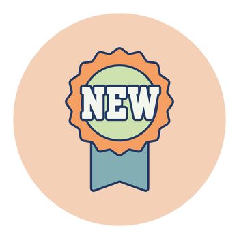 New tag and ribbons vector icon